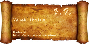 Vanek Ibolya névjegykártya